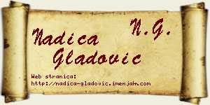 Nadica Gladović vizit kartica